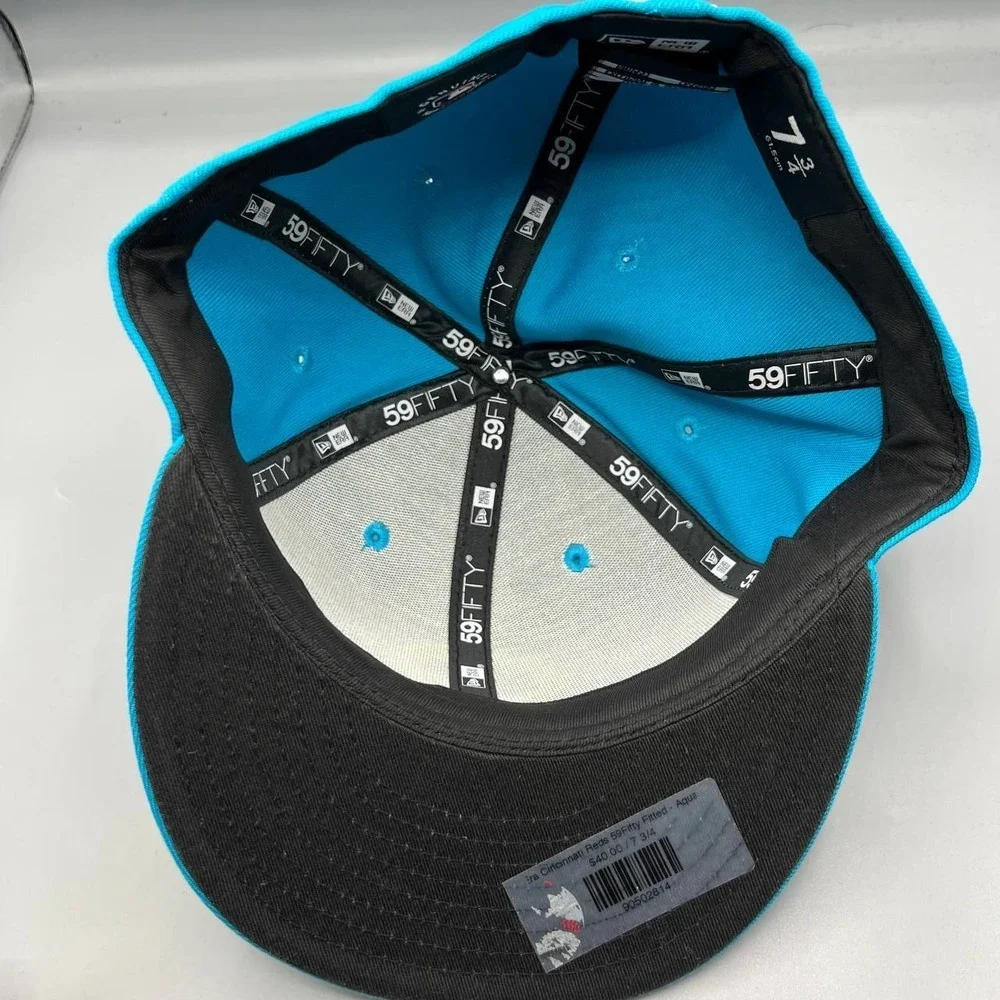 Cincinnati Reds‎ Hat Men 7 3/4 Blue Black 59Fifty New Era Fitted Cap New